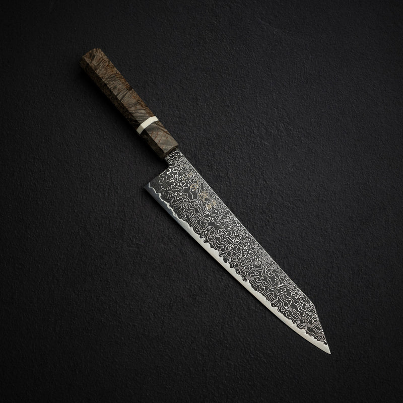 Hatsukokoro Ryuhyo SG2 Black Damascus K-tip Gyuto 240mm Birch