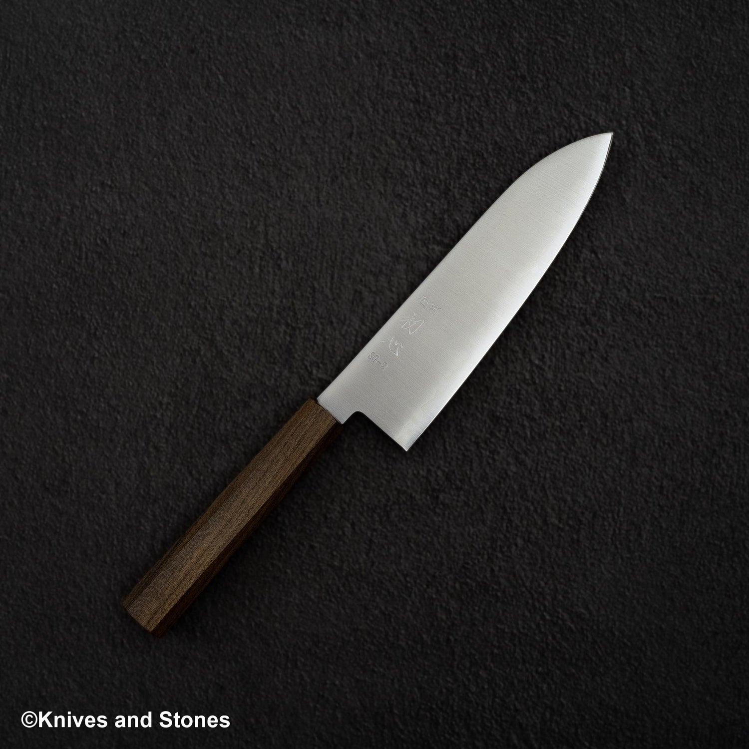 Hatstukokoro Hayabusa SG2 Migaki Santoku 180mm Black Chacate