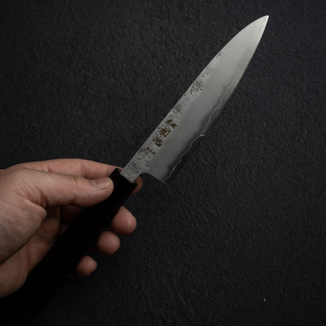 初心 銀嶺 銀三 小刀 130mm 梨地 烏木柄