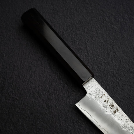 Hatsukokoro Ginrei Ginsan Small Gyuto / Tall Petty 150mm Nashiji Ebony