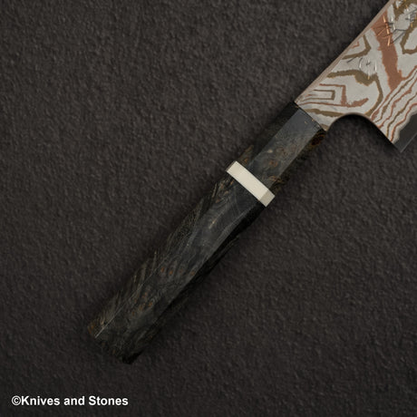 Hatsukokoro x Nigara Irodori Blue 2 Rainbow Damascus Bunka 180mm