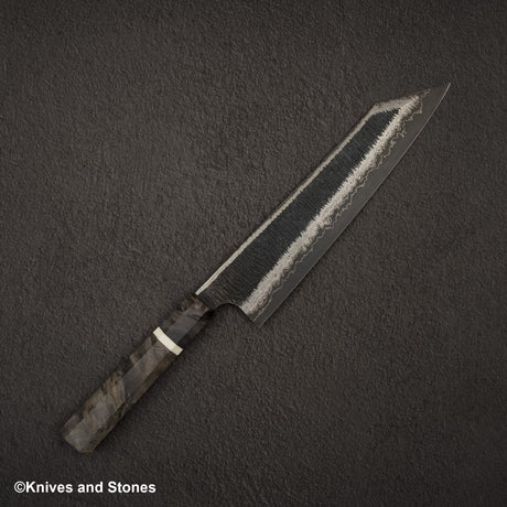 Hatsukokoro Itadaki Blue2 & White2 Dual Core Damasccus Tcushime K-tip Gyuto 240mm Birch Handle