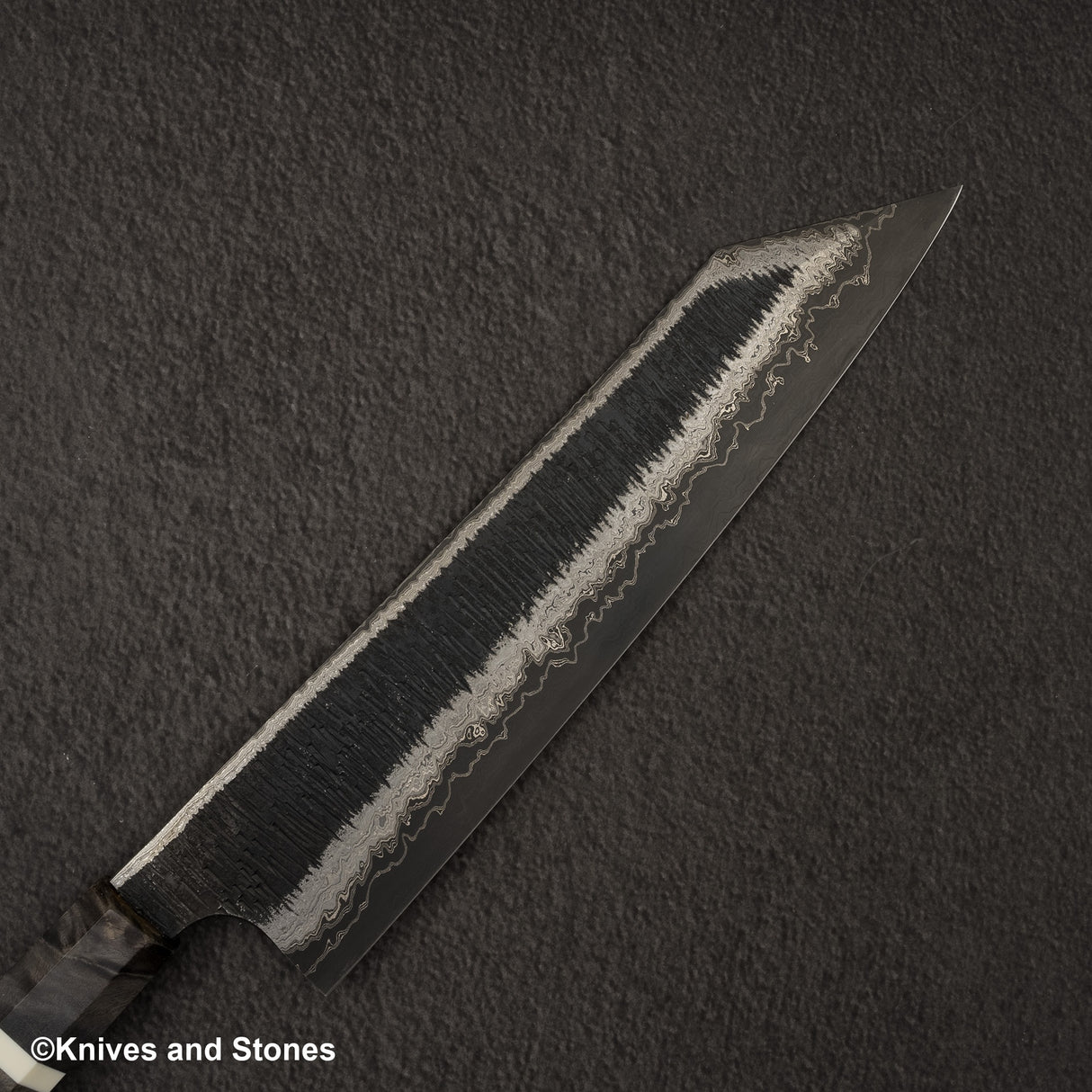 Hatsukokoro Itadaki Blue2 & White2 Dual Core Damasccus Tcushime K-tip Gyuto 240mm Birch Handle