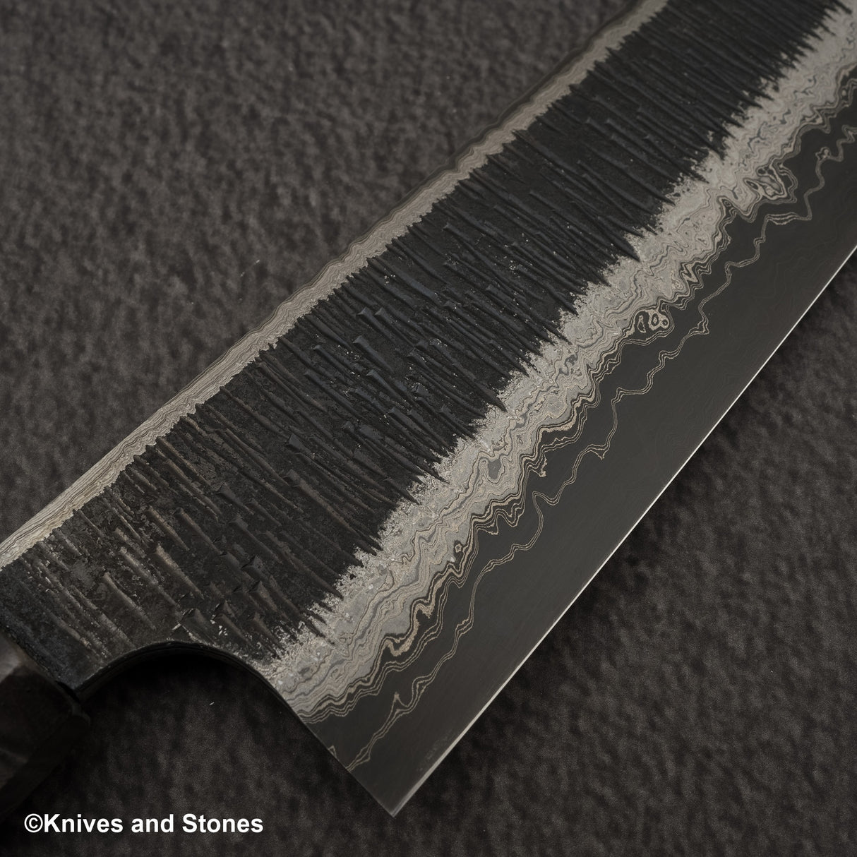 Hatsukokoro Itadaki Blue2 & White2 Dual Core Damasccus Tcushime K-tip Gyuto 240mm Birch Handle