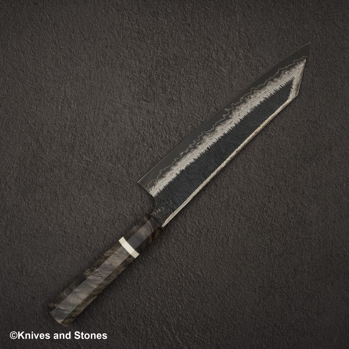 Hatsukokoro Itadaki Blue2 & White2 Dual Core Damasccus Tcushime K-tip Gyuto 240mm Birch Handle
