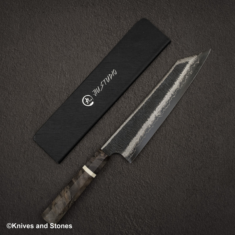 Hatsukokoro Itadaki Blue2 & White2 Dual Core Damasccus Tcushime K-tip Gyuto 240mm Birch Handle