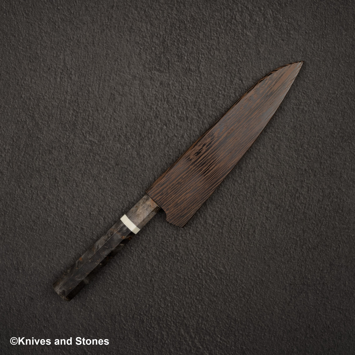 Hatsukokoro Itadaki Blue2 & White2 Dual Core Damasccus Tsushime K-tip Petty 150mm with Saya