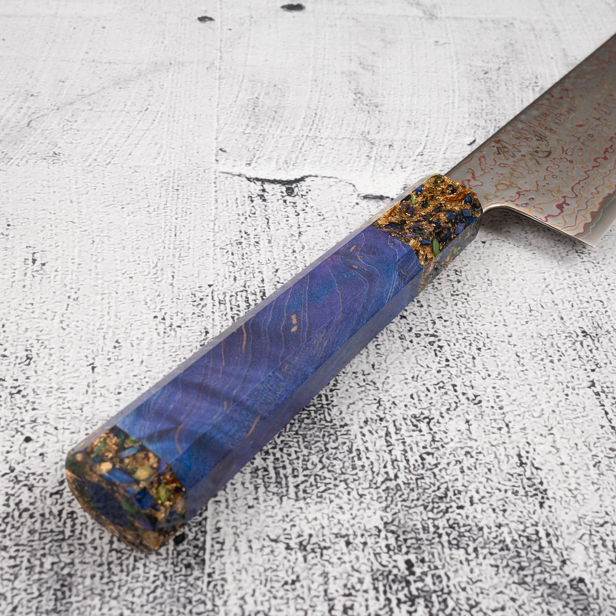 Hatsukokoro Kujaku V-Toku-2 Gyuto 240mm Rainbow Damascus Finish
