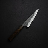 Hatsukokoro Kurogane Blue 2 Kurouchi Honesuki 150mm Double Bevel Black Chacate