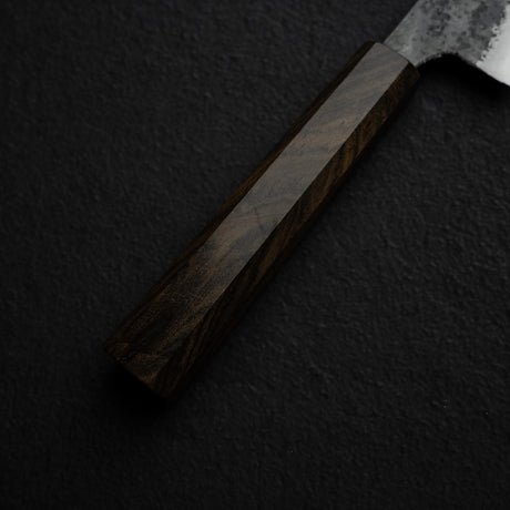 Hatsukokoro Kurogane Blue 2 Kurouchi Honesuki 150mm Double Bevel Black Chacate