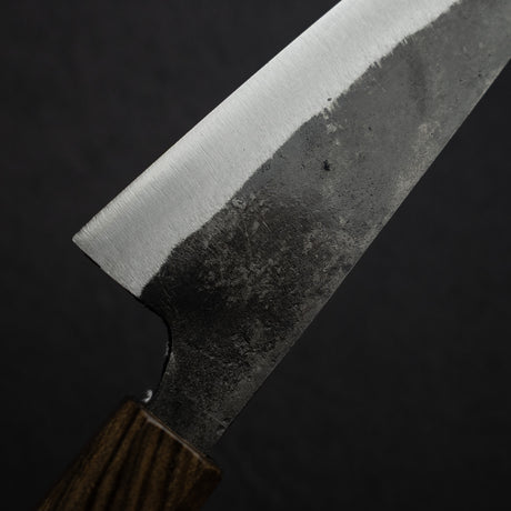 Hatsukokoro Kurogane Blue 2 Kurouchi Honesuki 150mm Double Bevel Black Chacate