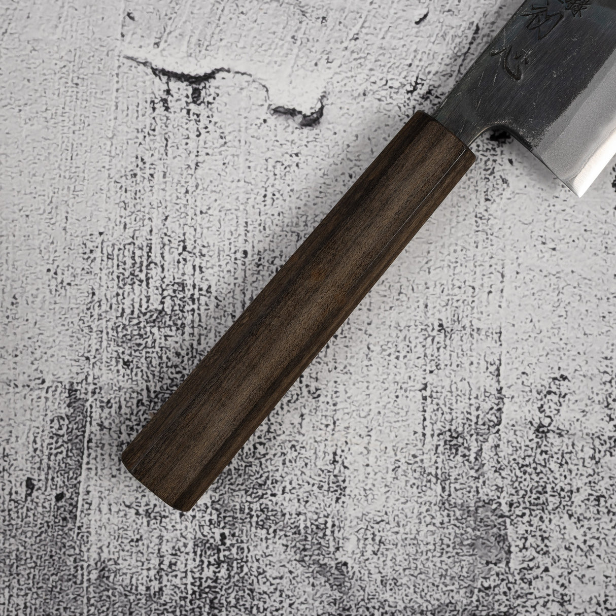 Motokyuuichi Kurosagi AS KU Santoku 165mm Kurouchi by Hatsukokoro Black Chacate