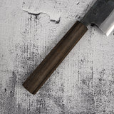 Motokyuuichi Kurosagi AS KU Santoku 165mm Kurouchi by Hatsukokoro Black Chacate