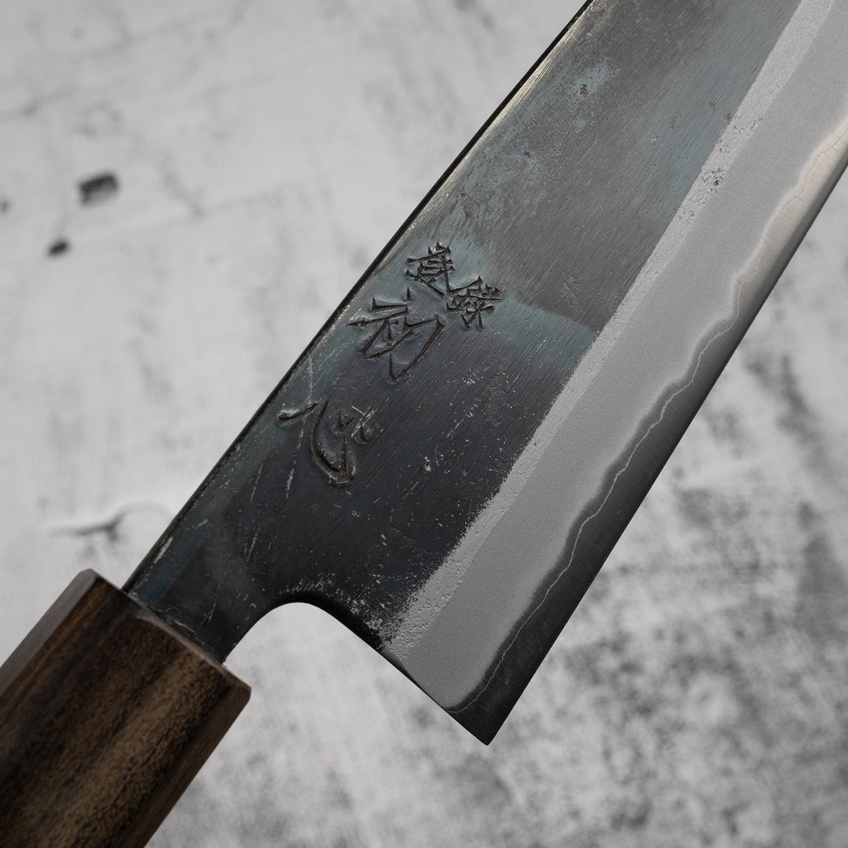 Motokyuuichi Kurosagi AS KU Santoku 165mm Kurouchi by Hatsukokoro Black Chacate
