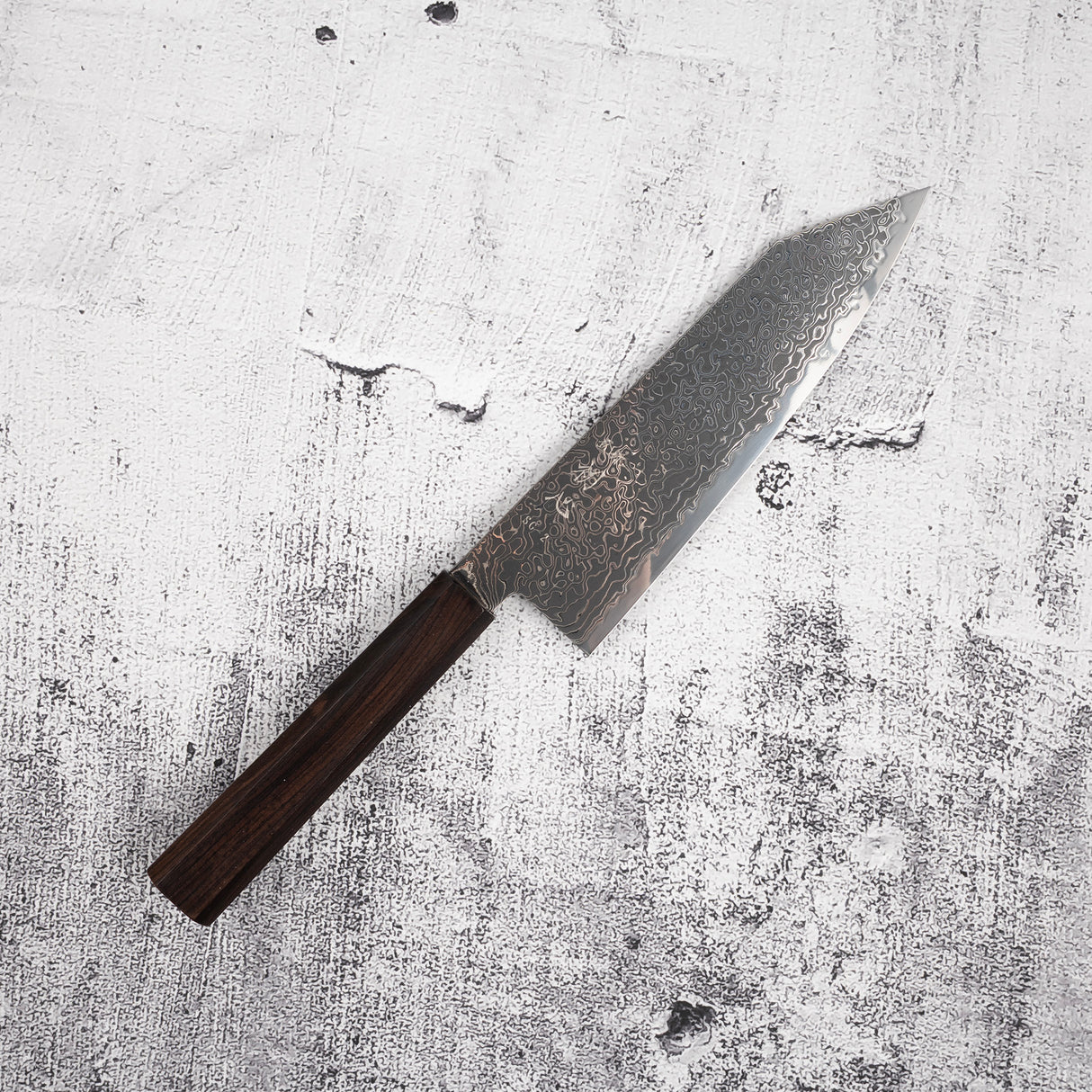 Hatsukokoro Ryuhyo SG2 Black Damascus Bunka 180mm