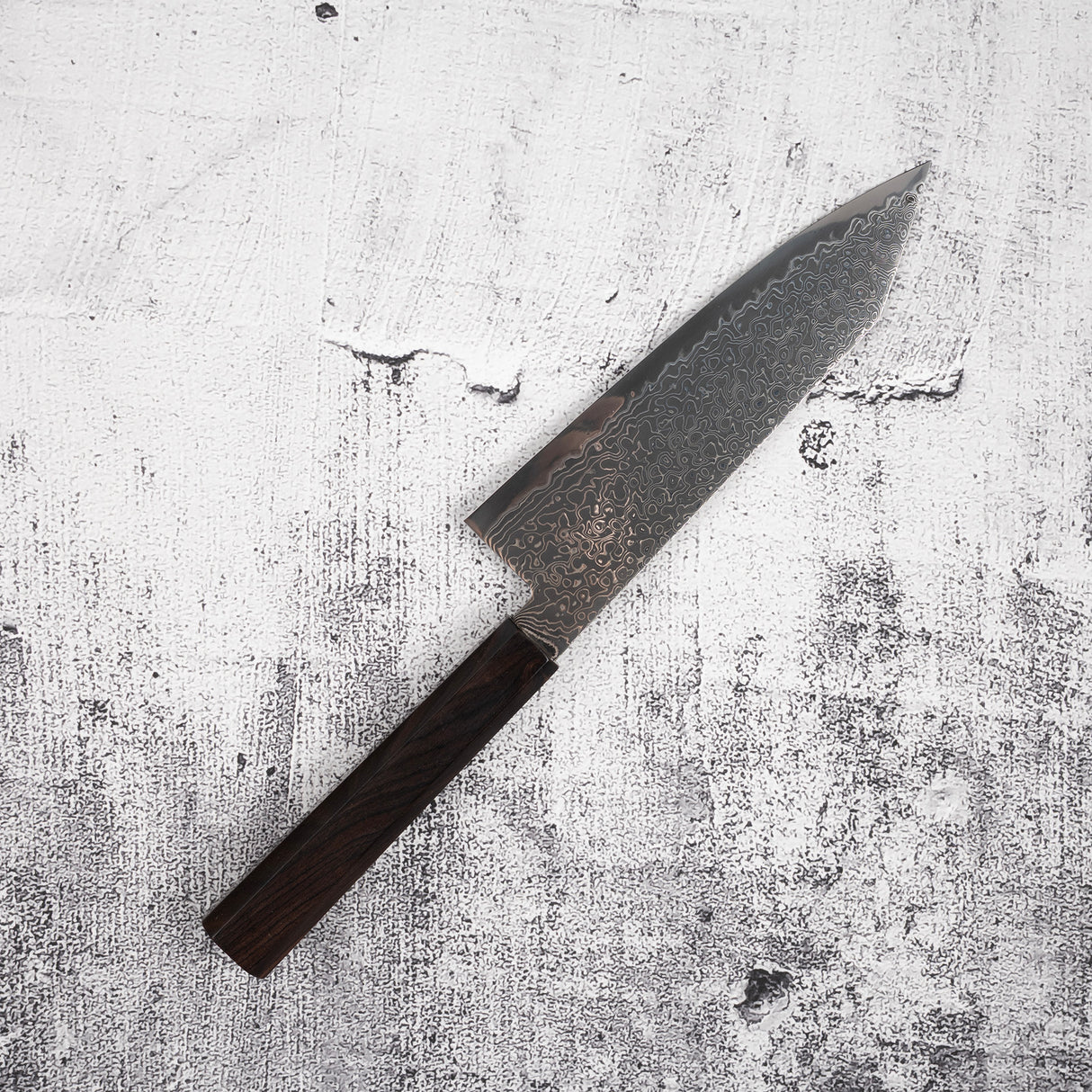 Hatsukokoro Ryuhyo SG2 Black Damascus Bunka 180mm