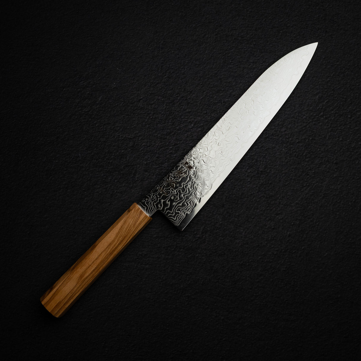 Hatsukokoro Ryuhyo SG2 Damascus Gyuto 210mm, Olivewood Handle