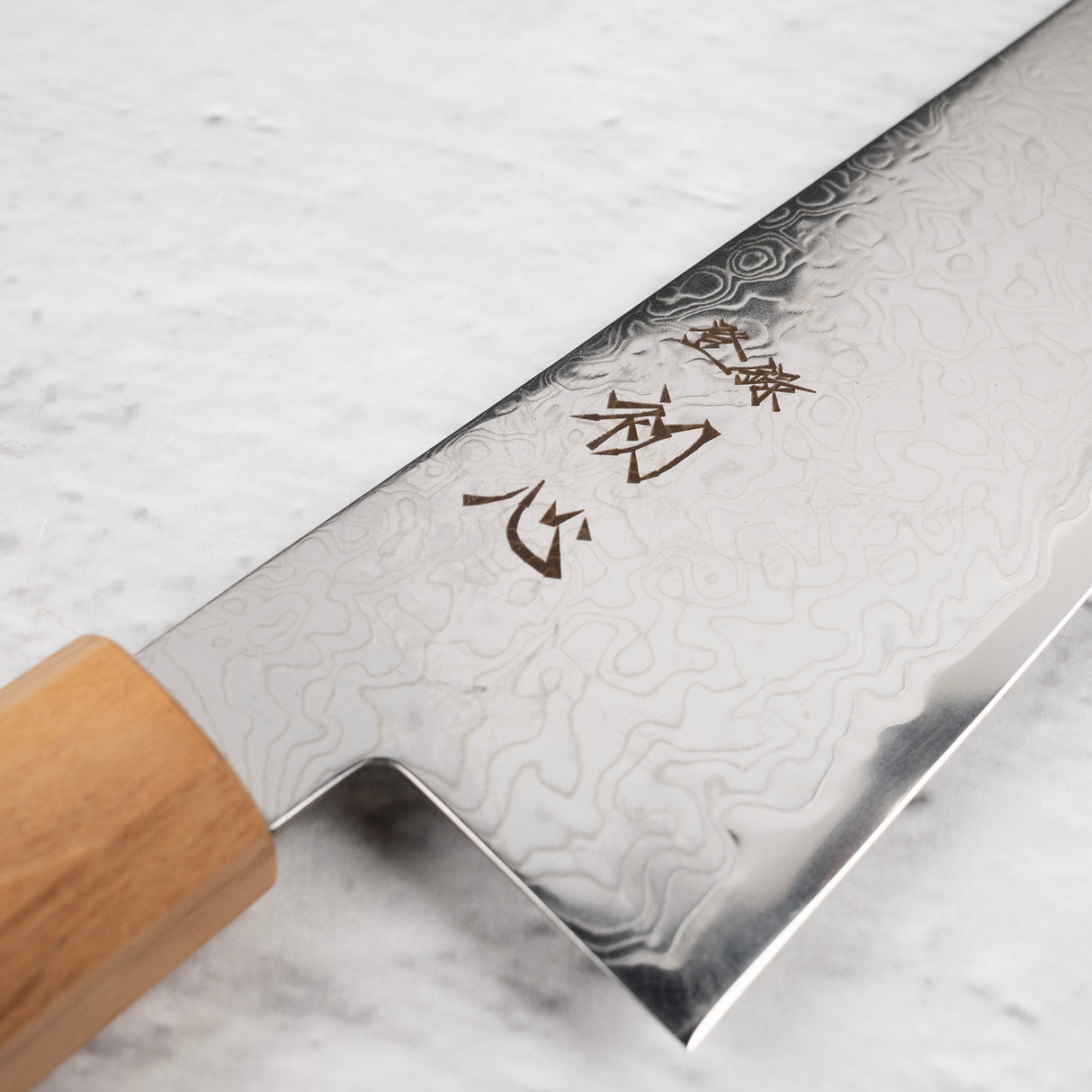 Hatsukokoro Ryuhyo SG2 Damascus Gyuto 210mm Saya Included, Olivewood Handle