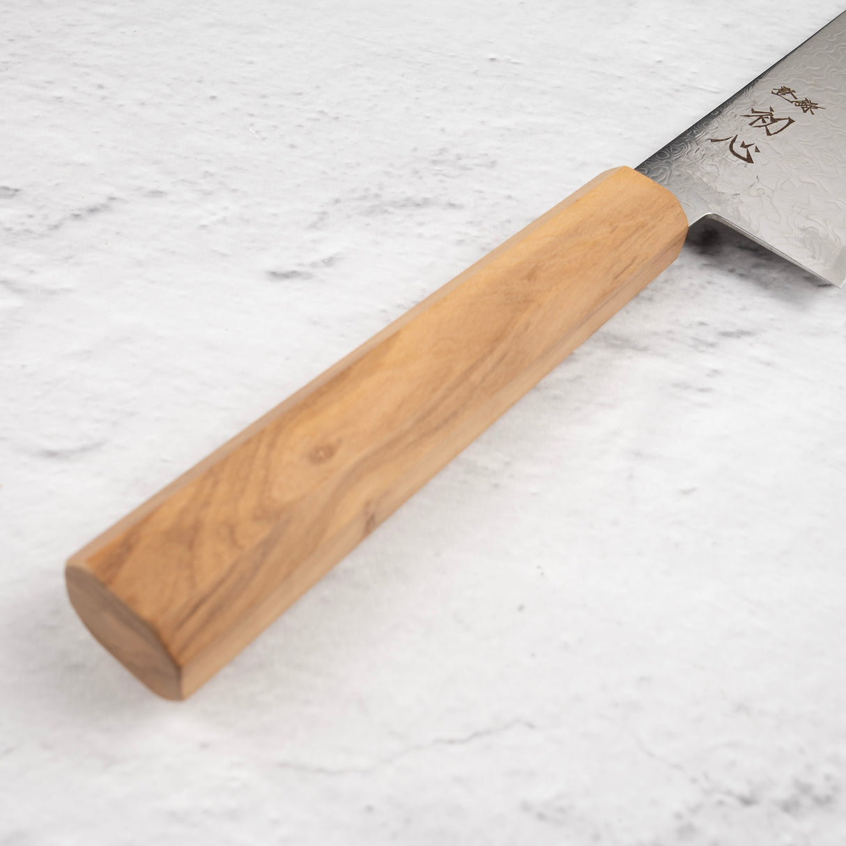 Hatsukokoro Ryuhyo SG2 Damascus Gyuto 210mm Saya Included, Olivewood Handle
