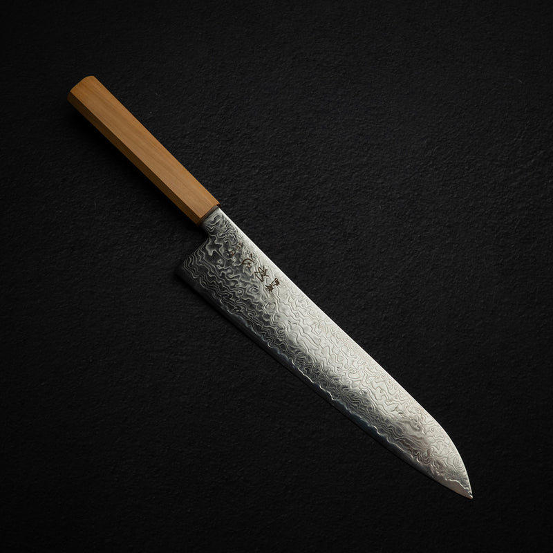 Hatsukokoro Ryuhyo SG2 Damascus Gyuto 240mm, Olivewood Handle
