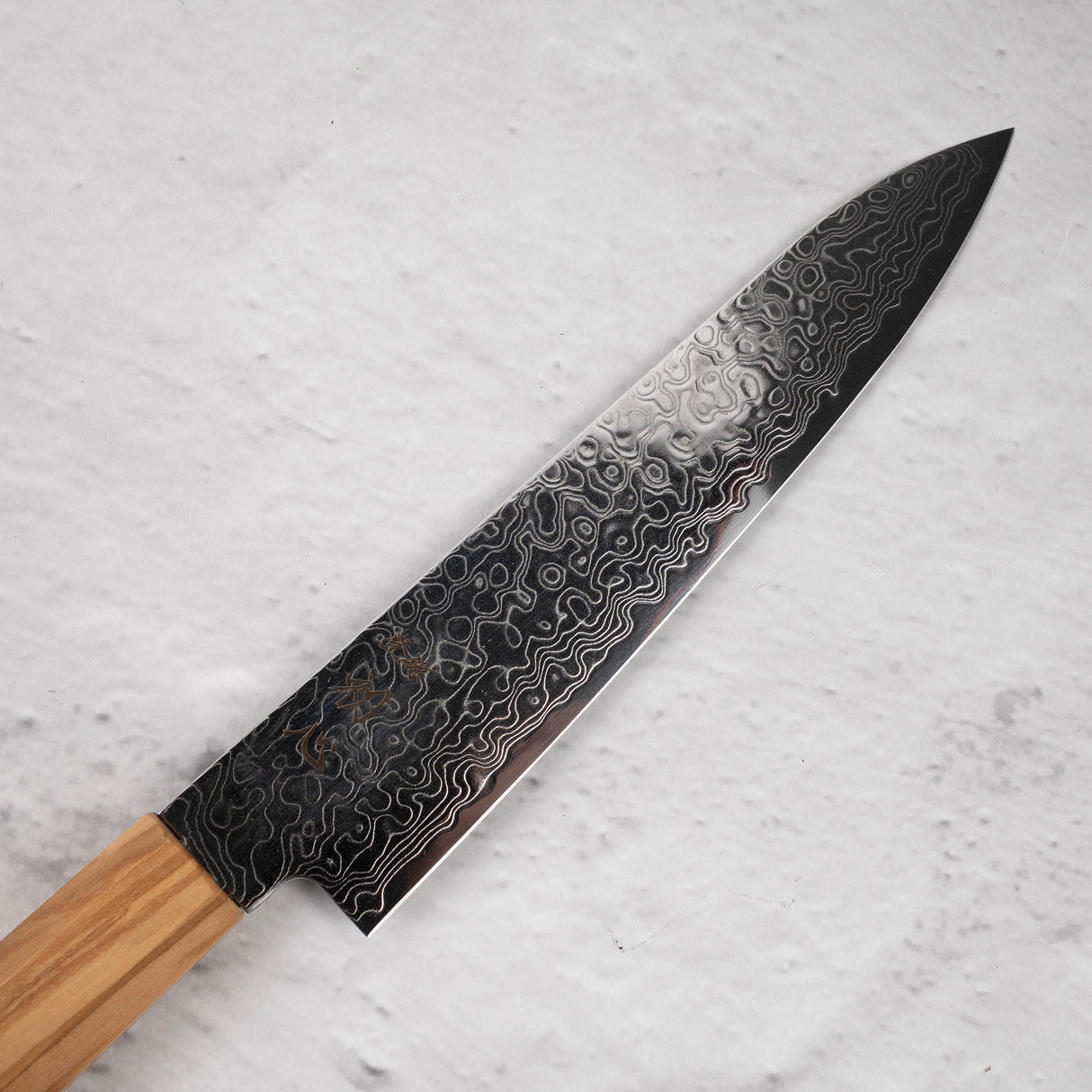 Hatsukokoro Ryuhyo SG2 Damascus Petty 150mm Saya Included, Olivewood Handle