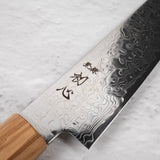 Hatsukokoro Ryuhyo SG2 Damascus Petty 150mm Saya Included, Olivewood Handle