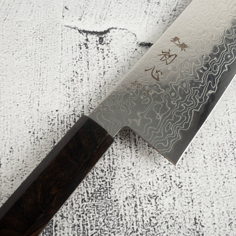 Hatsukokoro Ryuhyo SG2 Damascus K tip Gyuto 240mm ebony handle
