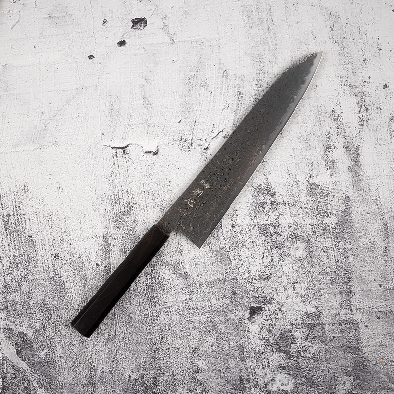 Hatsukokoro Ryuhyo SG2 Black Damascus Gyuto 240mm Ebony