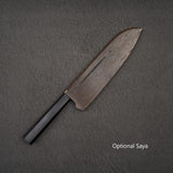 Hatsukokoro x Yoshikane SKD Nashiji Santoku 170mm Ebony Handle