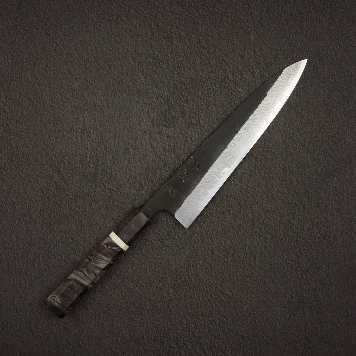 Hatsukokoro Shinkiro Aogami Super Kurouchi Damascus Gyuto 210mm