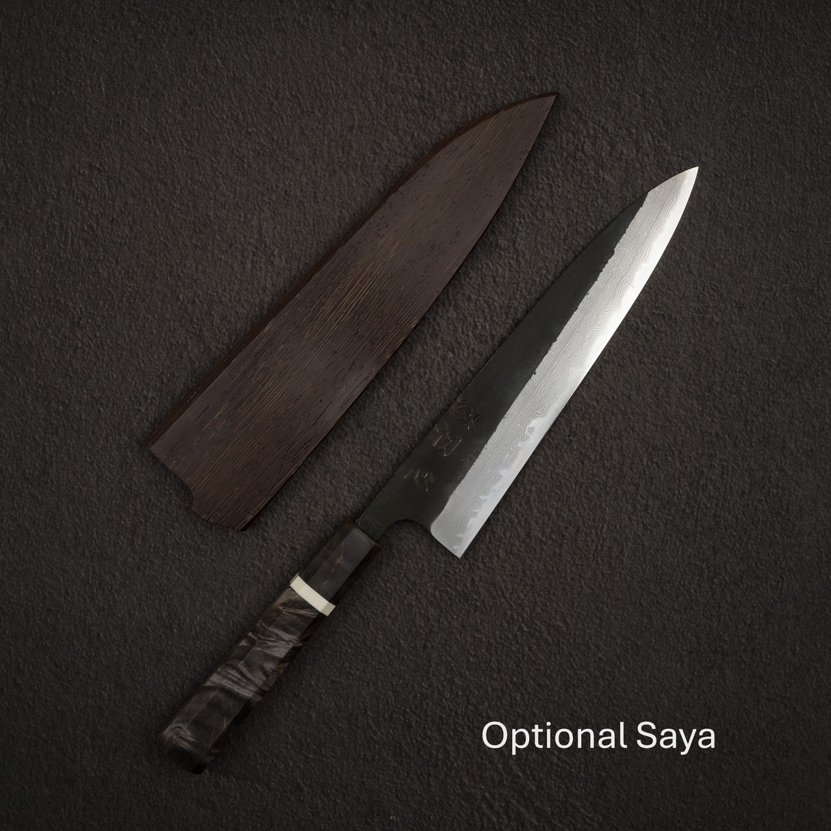 Hatsukokoro Shinkiro Aogami Super Kurouchi Damascus Gyuto 210mm