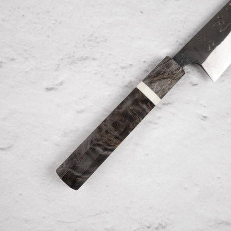 Hatsukokoro Shinkiro Petty 150mm Aogami Super Kurouchi Damascus