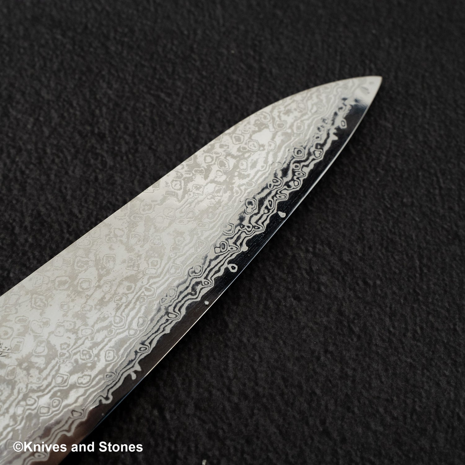 銀河初心 ATS34 大馬士革牛刀 210mm 染色樺木