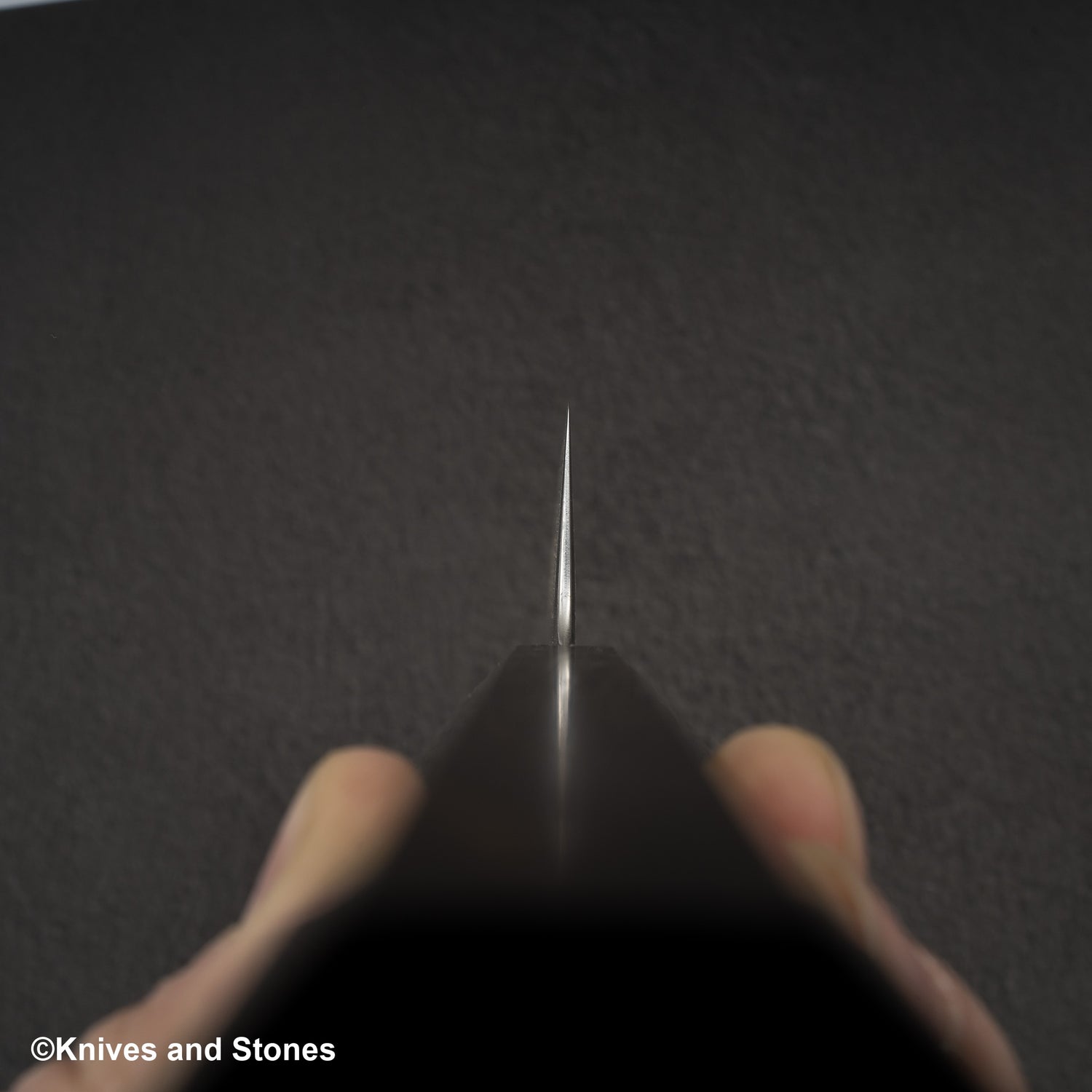 Hatsukokoro Hayabusa VG10 Damascus Tsuchime Santoku 180mm Ebony Handle