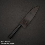 Hatsukokoro Hayabusa VG10 Tsuchime Sanmai Santoku 180mm Ebony
