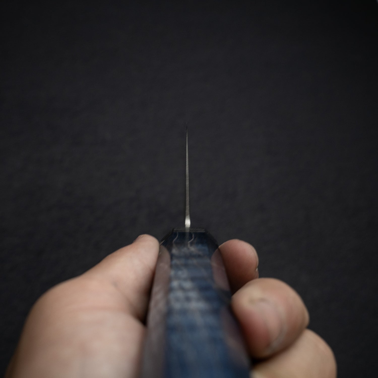 初心 Kaijin Blue 2 K-tip 牛刀 240mm 鏡面卷楓木柄