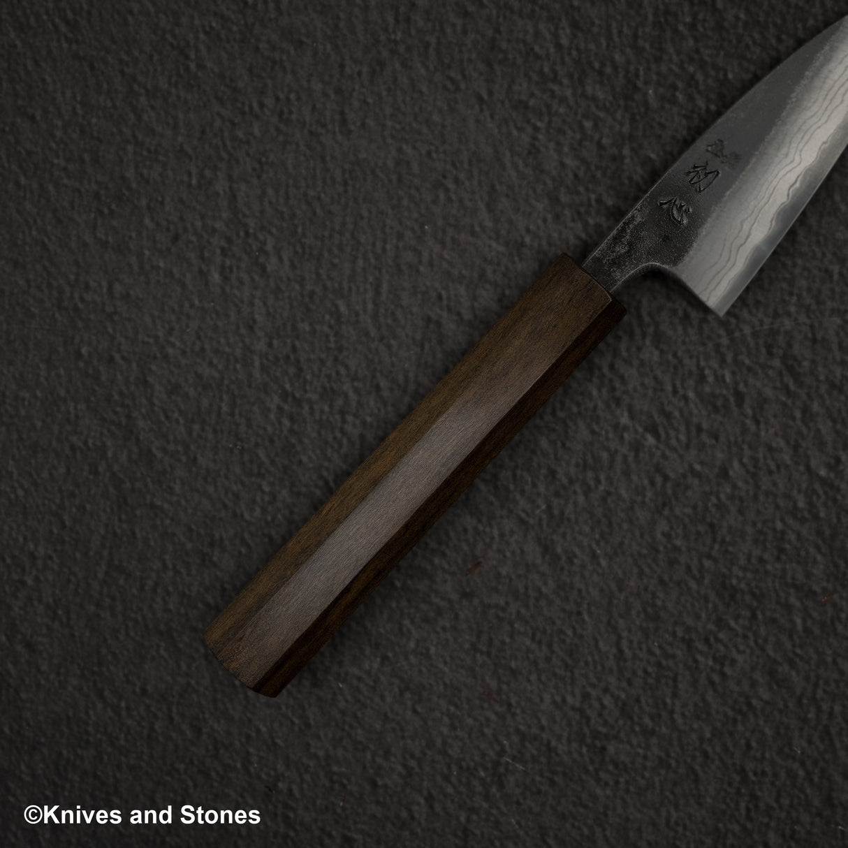 Hatsukokoro Kumokage Blue 2 Kurouchi Damascus Pairing 80mm Black Chacate