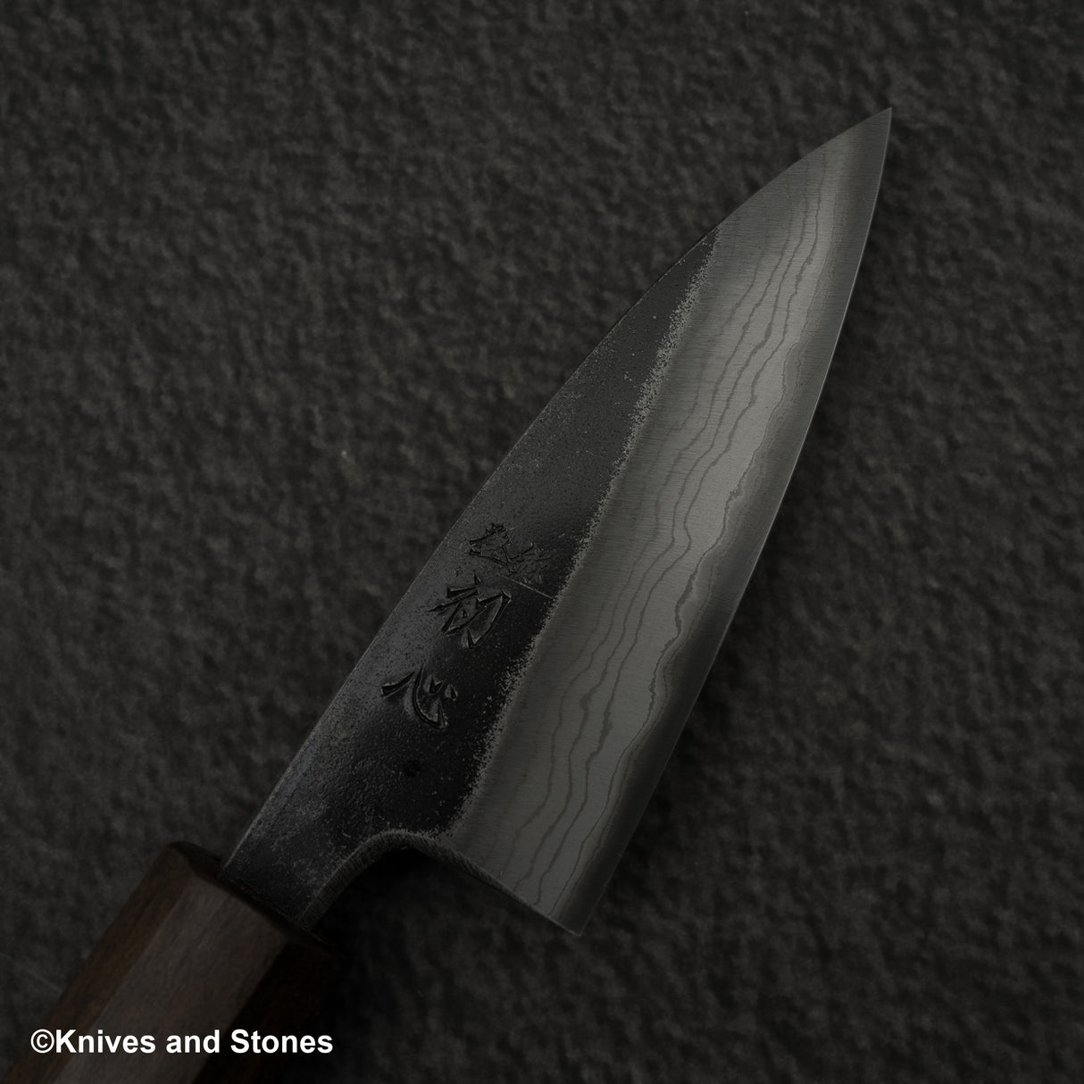 Hatsukokoro Kumokage Blue 2 Kurouchi Damascus Pairing 80mm Black Chacate
