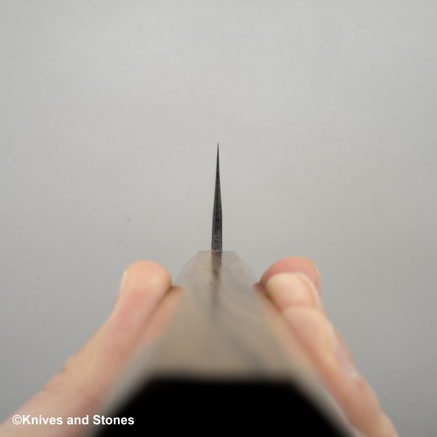 Hatsukokoro Kumokage Blue 2 Kurouchi Damascus Santoku 180mm Black Chacate