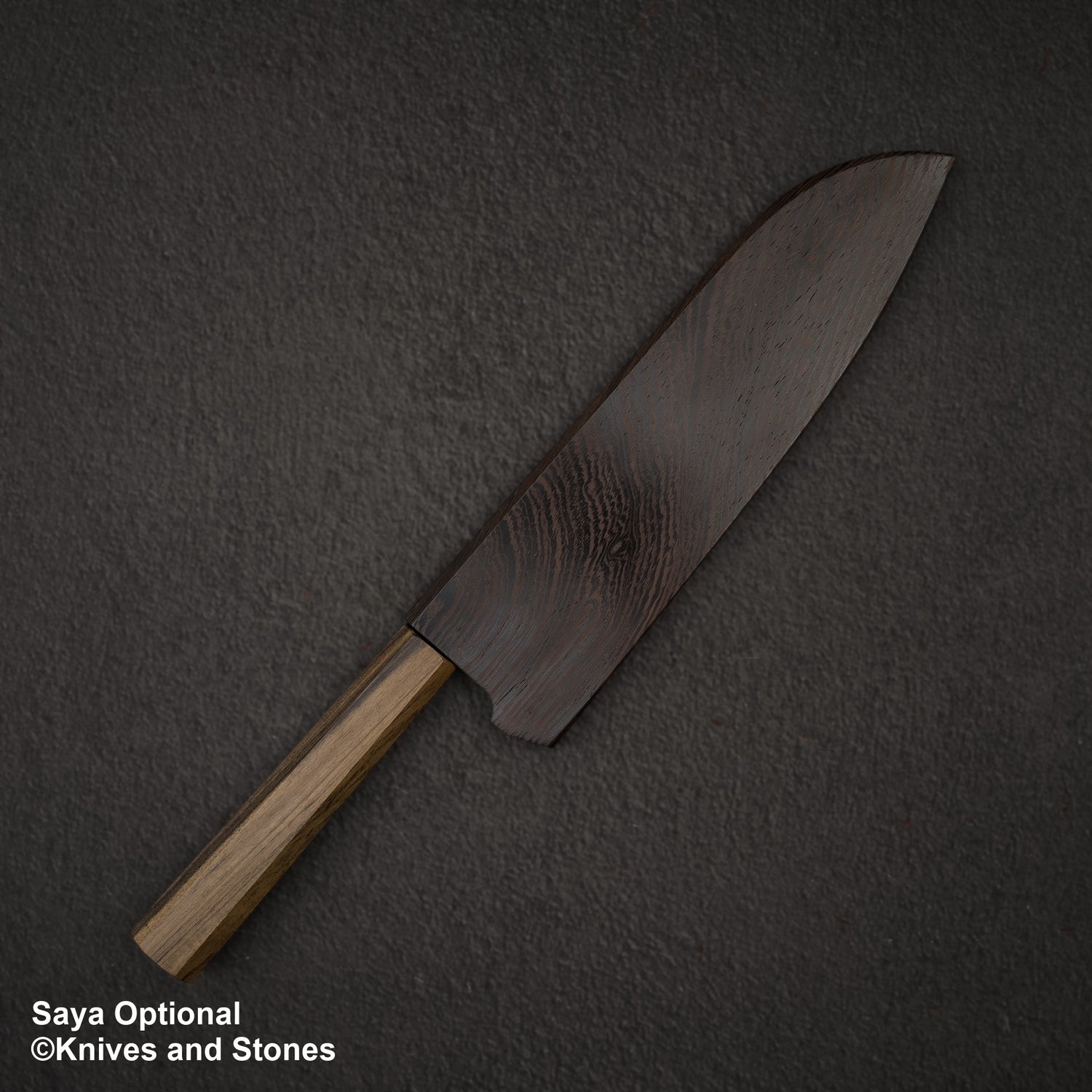 Hatsukokoro Kumokage Blue 2 Kurouchi Damascus Santoku 180mm Black Chacate