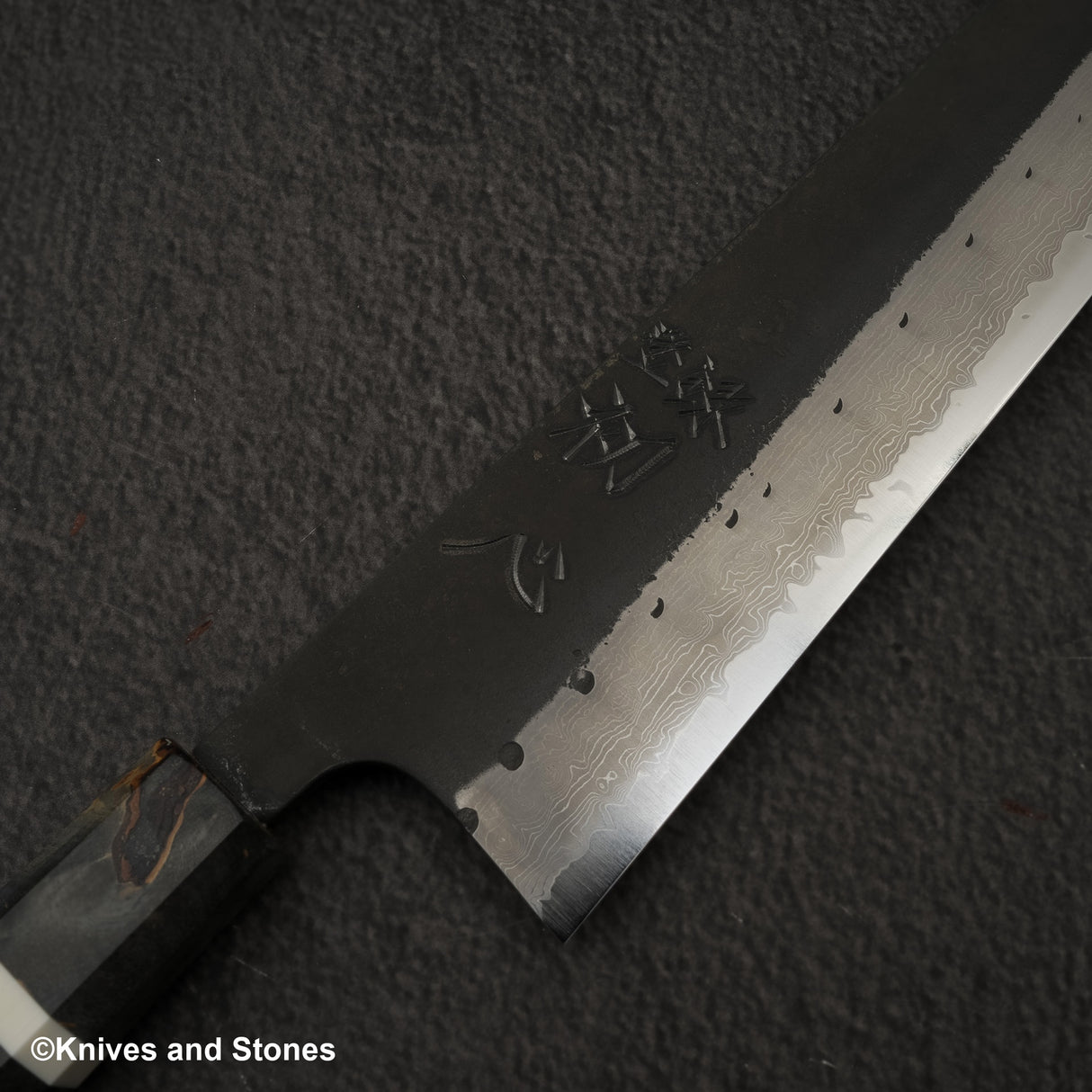 Hatsukokoro Shinkiro Aogami Super Kurouchi Damascus K-tip Gyuto 210mm