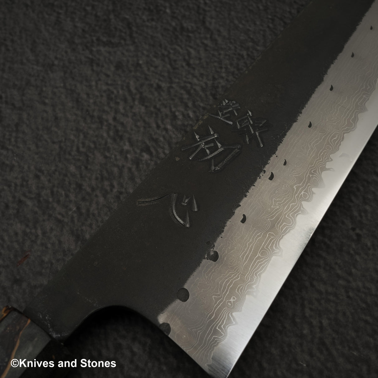 Hatsukokoro Shinkiro Aogami Super Kurouchi Damascus K-tip Gyuto 210mm