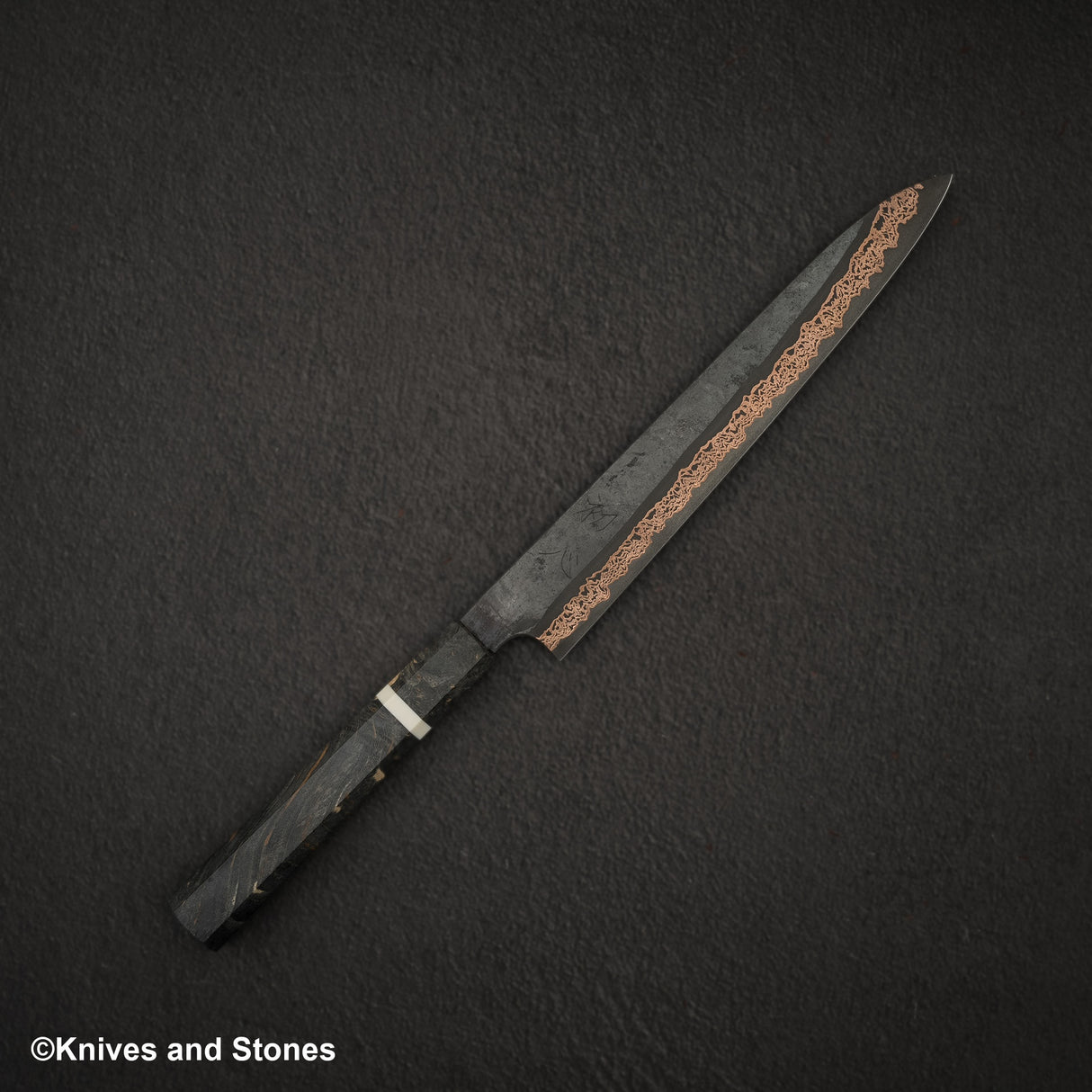 Hatsukokoro x Nigara Yorokobi SLD Copper Damascus Sujihiki 240mm Birch Handle