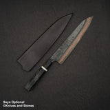 Hatsukokoro x Nigara Yorokobi SLD Copper Damascus Gyuto 240mm Birch Handle