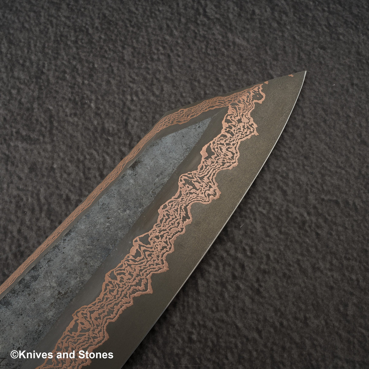 Hatsukokoro x Nigara Yorokobi SLD Copper Damascus K-tip Gyuto 210mm Birch Handle