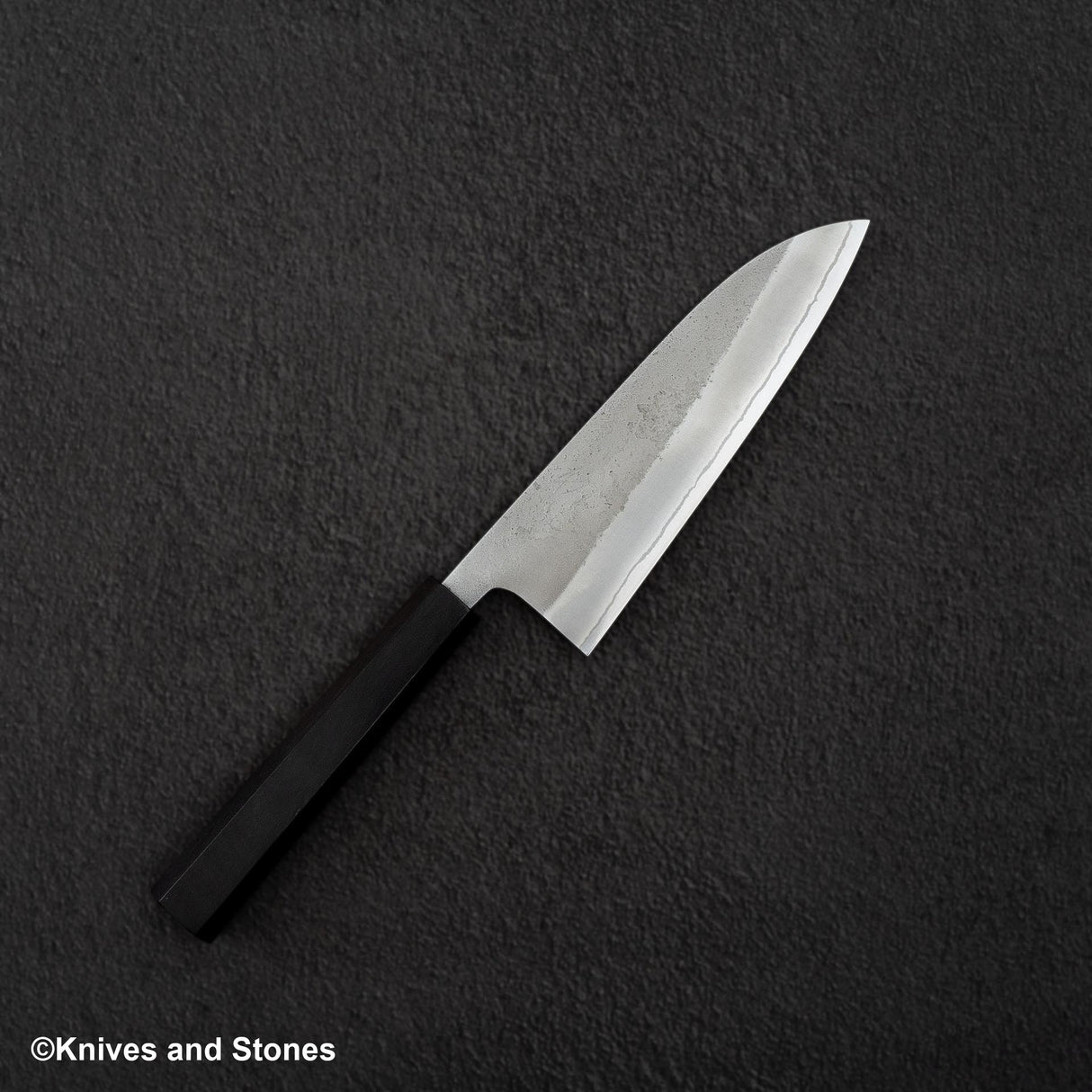 Hatsukokoro x Yoshikane White 2 Nashiji Santoku 170mm Stainless Clad Ebony