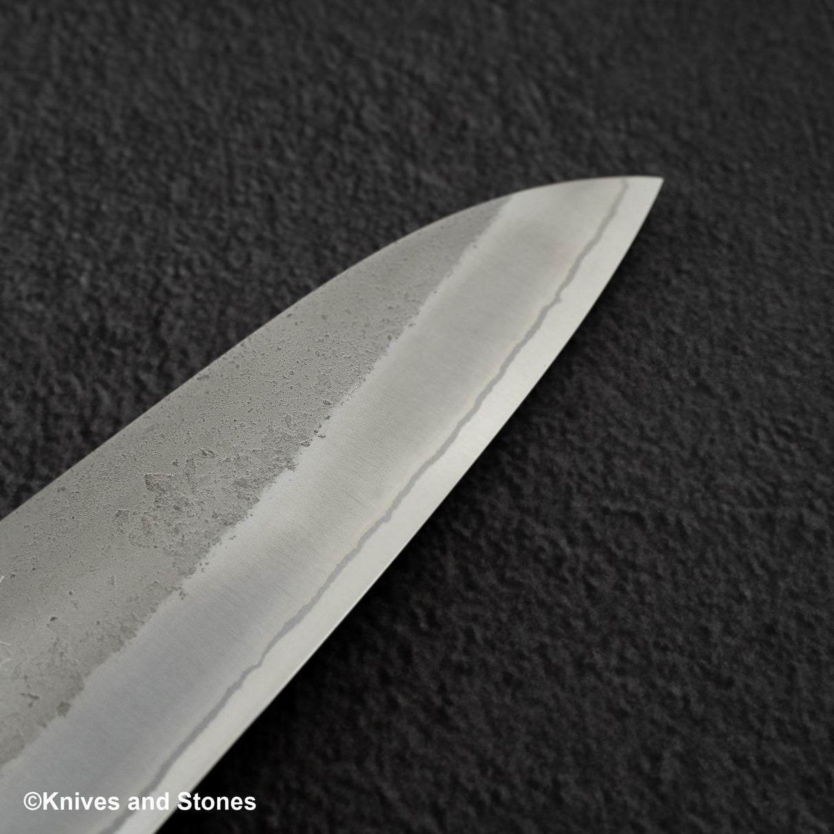 Hatsukokoro x Yoshikane White 2 Nashiji Santoku 170mm Stainless Clad Ebony