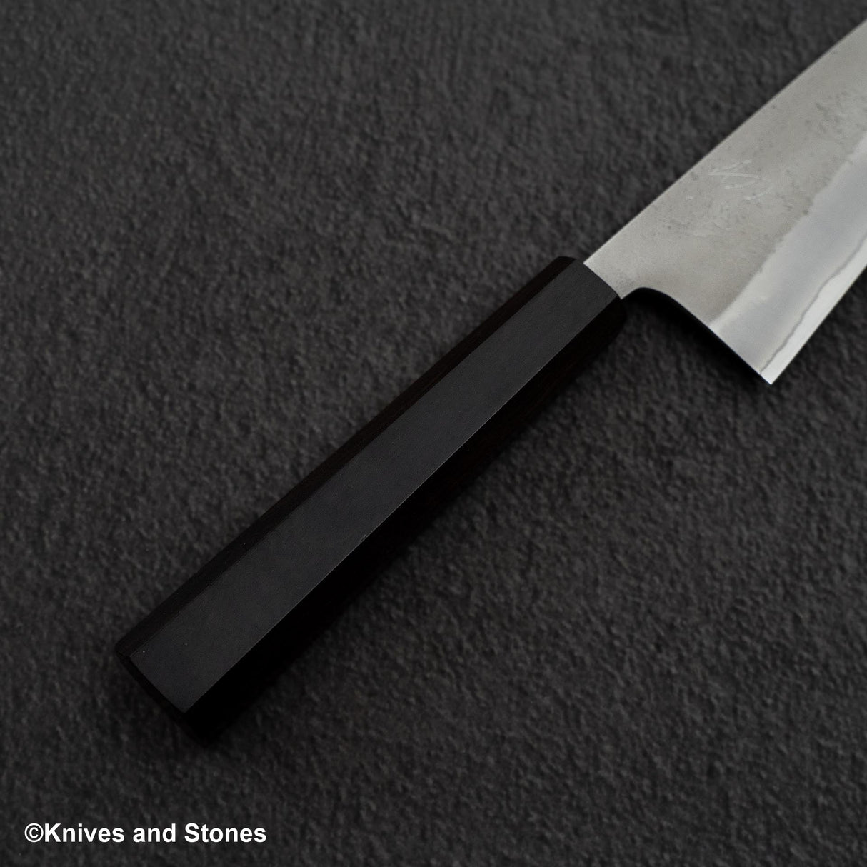 Hatsukokoro x Yoshikane White 2 Nashiji Santoku 170mm Stainless Clad Ebony