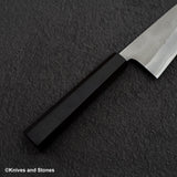 Hatsukokoro x Yoshikane White 2 Nashiji Santoku 170mm Stainless Clad Ebony