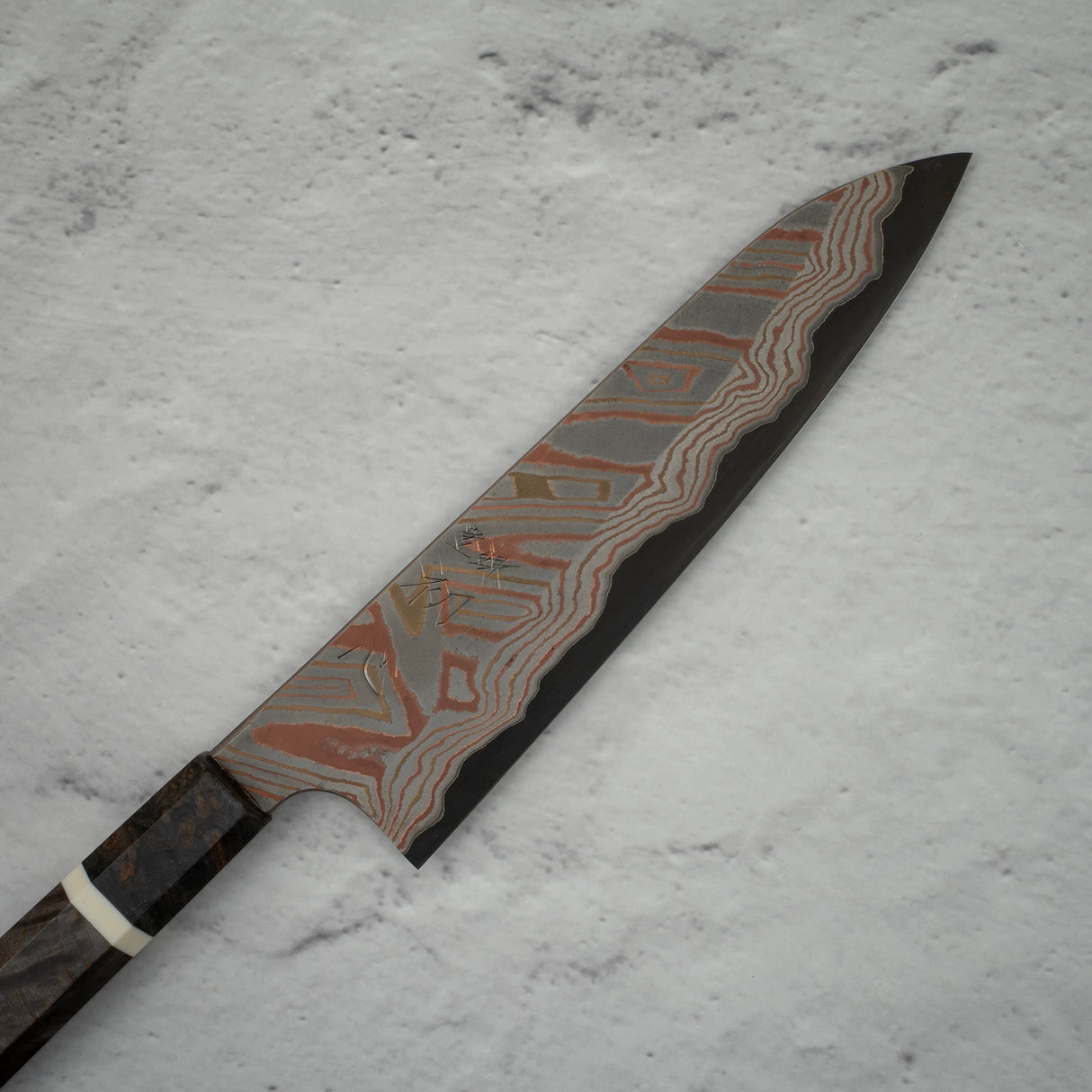 Hatsukokoro x Nigara Irodori Blue 2 Rainbow Damascus Gyuto 210mm